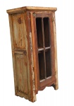 Móvel armário em madeira  com policromia . (desgastes)  med. 1,10 x54 x36 cm.