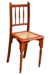 Cadeira de época em madeira nobre com forração em palha indiana. med.: 84 X37 X30 cm.