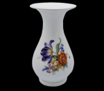 Vaso em Porcelana "Real" na Cor Branca com Pintura de Flores Multicoloridos. Medida: 24 x 23 cm. (Borda).