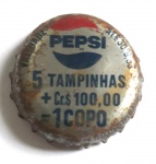 Tampinha de Garrafa antiga - Pepsi promocional 5 tampinhas = 1 copo. Vedante plástica, qualidade conforme fotos.