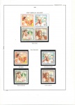 Brasil 1998 selos em quadra e destacados da série "UPAEP 98 Mulheres"; parte de uma coleção em folha de Álbum Tafisa contendo os selos em quadra e destacados RHM C-2072 a 2075. Qualidade Mint com protetores.  Valor de catálogo + 40,00