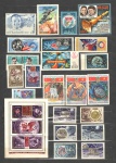 Rússia coleção com selos e blocos temática Espaço e Astronáutica. todos selos novos e sem repetição. Bom valor de catálogo
