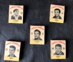 05 Caixas de fósforos antigas com os jogadores  a Copa do Mundo de 1958,conforme imagem