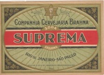 Rótulo Antigo da Soda Suprema, produzida pela Companhia Cervejaria Brahma. Peça original com as medidas 14 X 10 cm