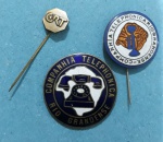 CRT Cia Telefonica Riograndense 3 bottons/pins com logos de diferentes épocas sendo 1 esmaltado Raro. total 3 peças