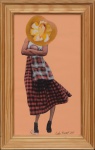 Beatriz Murad - " Menina com Chapéu", Colagem analógica  medindo 34 x 21 cm. Medidas com moldura.