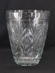 DEMI CRISTAL - Grande vaso/floreira em demi cristal lapidado. Med. 23x18 cm.