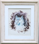 Assinatura não identificada - Acrílico sobre tela - "Gato". Med. moldura 74x66 cm e tela 47x38 cm.