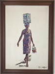 VAN DIJK, WIN (1915-1990). "A Rainha - Brasil" , óleo sobre tela, assinado e datado no verso. Med. 55x38 cm e moldura 64x47 cm.
