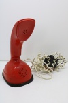 COLECIONISMO - Antigo telefone Art Deco, vermelho. Med. 21 cm.