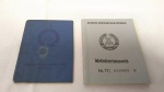 Duas antigas Carteiras de Identidade da antiga Alemanha Oriental, datadas de 1981.
