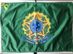 MILITARIA - Rara bandeira da Presidência da República, bordada em tecido impermeável para ser usada em embarcações da Marinha. Dupla face. 66X45cm