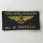 MILITARIA - Brevê de aviador da FAB nominal e bordado em fios metalicos. Anos 70.