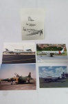 Lote com 05 Fotografias de Aviões Militares (dois da Força Aérea Brasileira e jatos perfilados em voo)