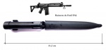 Militaria - Baioneta do Fuzil FAL M964 (modelo 1964). Baioneta em excelente estado de conservação, incluindo, bainha e oxidação original. A baioneta mede 29,0 cm (sem a bainha) e 16,5 cm de lâmina.