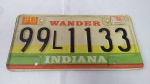 Placa de carro americana do estado de Indiana, Estados Unidos. Último ano de licenciamento 1986.