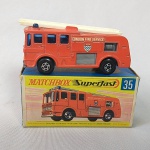 Brinquedo antigo - Matchbox Superfast 35 Caminhão de bombeiro Merryweather Fire Engine - Fabricado na Inglaterra, consta data 1969. as rodas giram livres. 