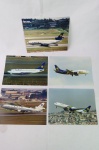 Lote com 05 Fotografias Profissionais de Aviões da extinta Cia. Aérea VARIG. Cada foto mede 21 x 15 centímetros.