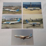 Lote com 05 Fotografias profissionais de Aviões da cia. Aérea VASP. Medem 21 x 15 centímetros. Com destaque para o fotógrafo Daniel Spat.