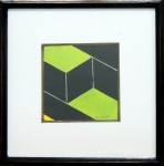 Mario Silésio, `Geométrico` - óleo sobre cartão - medindo 13 x 13 - A.C.I.D