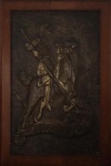 Sem assinatura `São Jorge` - trabalho feito em chapa de cobre medindo 110 x 68