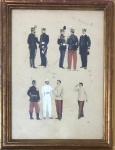 sem assinatura `Uniformes Militares` - gravura medindo 29 x 21