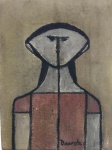 Milton Da Costa, `Figura` - Óleo sobre tela medindo 20 x 15 datado de 68, a.c.i.d e verso 