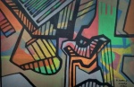 Roberto Burle Marx, `Abstrato` - Técnica mista sobre Papel medindo 34 x 50 datado de 1982, a.c.i.d