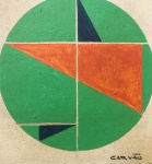 Aluizio Carvão - Geomêtrico - Óleo sobre Cartão medindo 16,5 x 15 - A.C.I.D