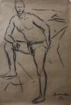 Aldo Bonadei - Figura - Carvão sobre Papel medindo 68 x 47 - A.C.I.D