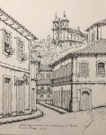 Joel Firmino do Amaral, 'Casa dos Contos - Ouro Preto-MG' - Nanquim sobre papel medindo 33 x 25, a.c.i.d