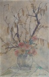 Clóvis Graciano, 'Vaso com flores' - Óleo sobre tela medindo 60 x 40 datado de 79, a.c.i.d