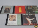 Lote de 5 CD's Originais. Composto por títulos nacionais e internacionais tais como: The  Beatles, Chico César, etc.