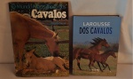 Lote com os livros ` O mundo maravilhoso dos cavalos, de Angela Sayer ` e `Larousse dos cavalos`