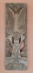 ARTE POPULAR - Quadro em madeira entalhada, assinada: Jordão. Med.: 29 cm x 03 cm x 88 cm de altura