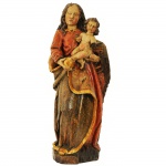 Bela Nossa Senhora dos Prazeres em madeira policromada. Portugal, Séc. XVII. 62 cm de altura.