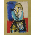 Pablo Picasso (1881-1973) Atribuido, Sem Título. Gravura 46/99. Assinado, cid. 64 x 49 cm. Pintor espanhol, escultor, ceramista, cenógrafo, poeta e dramaturgo.