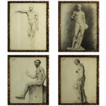 Quatro desenhos representando Nus. 60 x 47 cm.