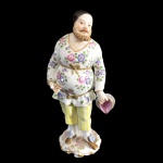 Meissen. Escultura em porcelana representando homem com barba. 16 cm