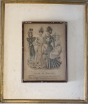 JORNAL DES DEMOISELLE- antiga reprodução de gravura européia medindo 47 x 54 cm total .