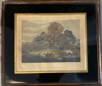 THE SURREY FOXROUNDS 1824- belíssima reprodução de gravura inglesa medindo no total 75 x 65 cm.