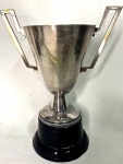 COLEÇÃO - trofeu de metal espessurado a prata, 1962 campeonato, medindo: 26 cm alt.