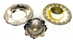 Lote contendo: 3 cestas em metal espessurado a prata, medindo: 18 cm x 19 cm e 13 cm diâmetro.