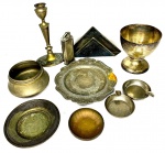Lote diversos: varias peças em metal espessurado de diversos tipos e tamanhos.