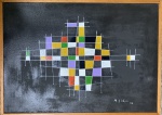 Mario SILÉSIO (1913-1990)(atribuído) - tecnica mista s/ papel colado em madeira, medindo: 27 cm x 37 cm 