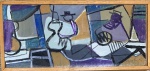 Claudio FACCIOLI (1955) - acrílico s/ cartão colado em madeira, "série reciclagem", medindo: 29 cm x 13 cm 