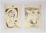 LE CORBUSIER (Attrib.) (1887-1965) - Díptico, desenho s/ papel, medindo: cada 50 cm x 36 cm e total 68 cm x 93 cm (todas as obras estrangeiras automaticamente são atribuídas) 