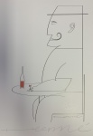 HERMÉ - gravura, medindo: 21 cm x 30 cm (sem moldura) (Cartunista e pintor, ótimo investimento)