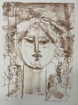 Augusto RODRIGUES (1913-1993) - gravura, (não emoldurado), medindo: 55 cm x 38 cm. (todas as gravuras serão vendidas no estado, podendo ter fungo ou rasgo, consultar)