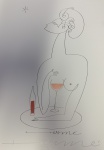 HERMÉ - gravura, medindo: 21 cm x 30 cm (sem moldura) (Cartunista e pintor, ótimo investimento)